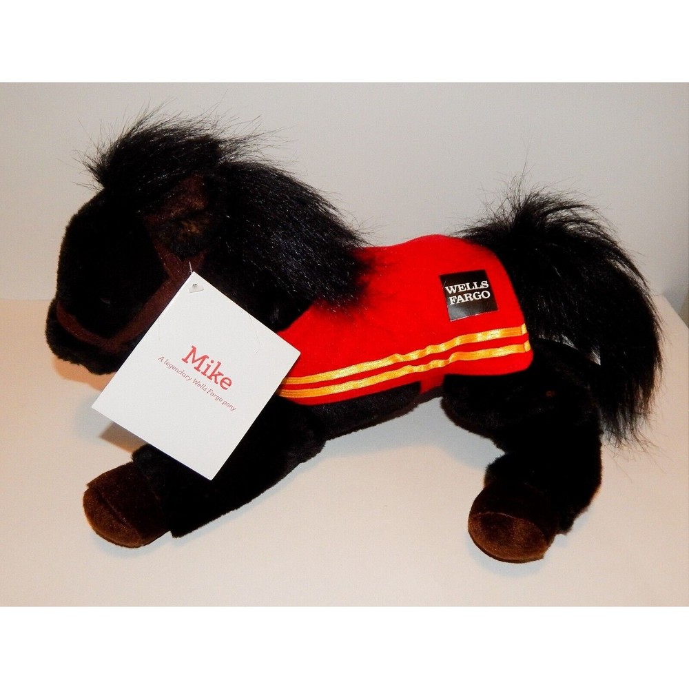 Wells Fargo Legendary Pony Mike Plush Black Horse 2016 Tag
